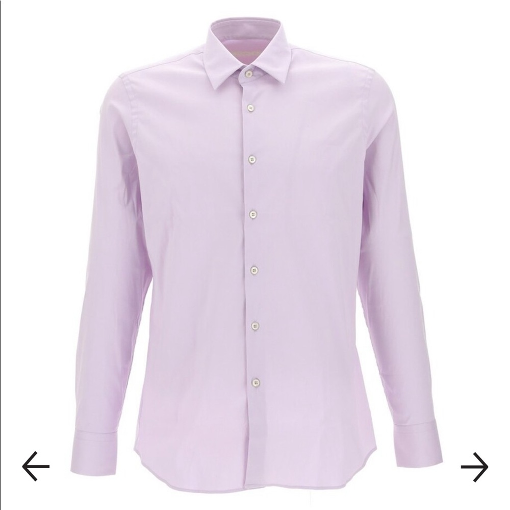 Prada Stretch Poplin Shirt in Glicine (pale lilac) EUC
